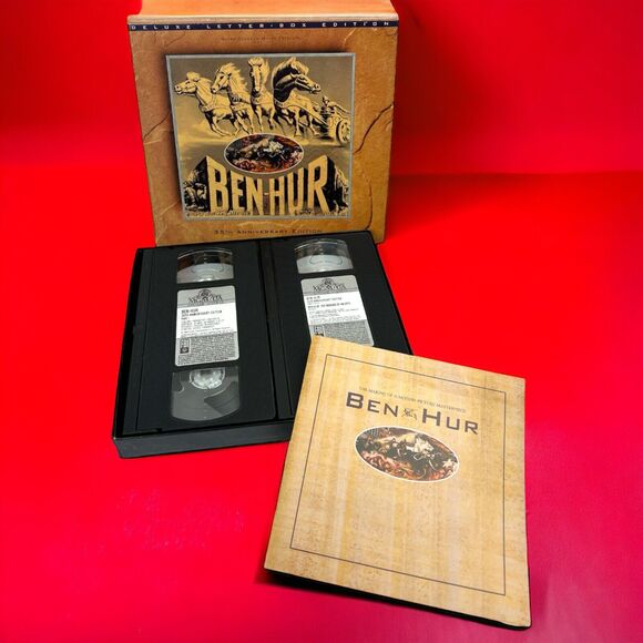 Vintage Ben Hur Movie 1994 35th Anniversary Edition VHS Box Set W/ Documentary - Picture 1 of 6